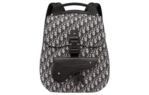 DIOR Fabric Laptop Backpack Men's Beige Black
