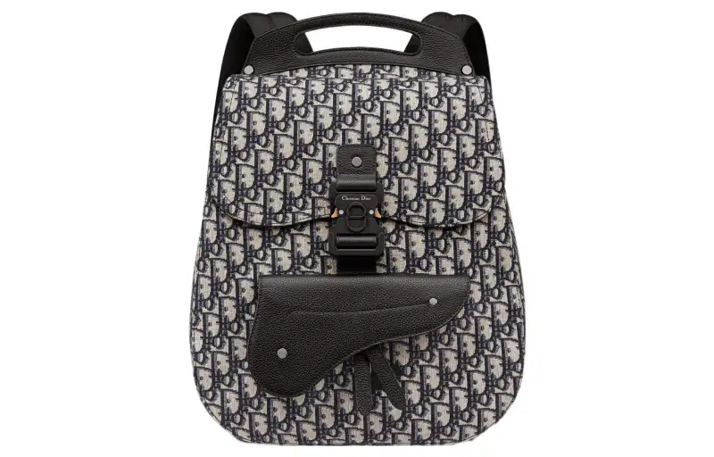 DIOR Fabric Laptop Backpack Men's Beige Black