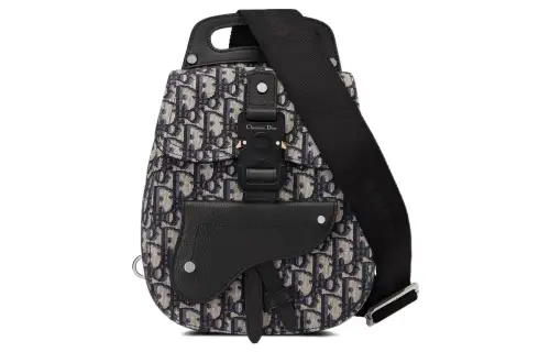 DIOR Cow Leather Shoulder Bag, Crossbody Bag, Sling Bag Men's Beige Black