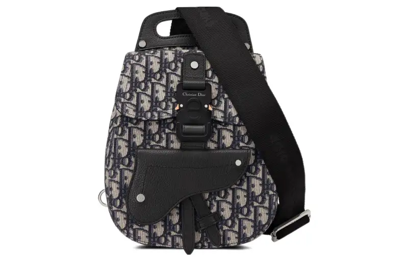 DIOR Cow Leather Shoulder Bag, Crossbody Bag, Sling Bag Men's Beige Black