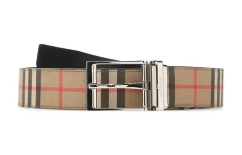 Burberry Check Pattern Reversible Buckle Belt
