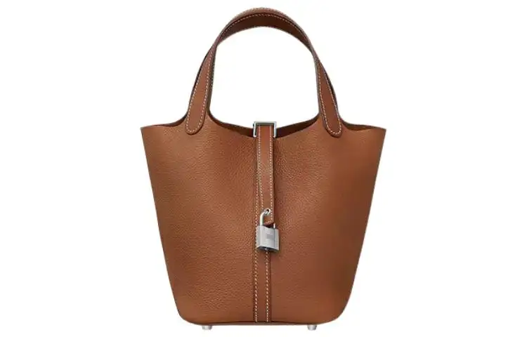 HERMES Picotin Lock Maurice Bullock Leather Basket Bag, Bucket Bag, Handbag 18 Women's 34 Fauve Light Tawny