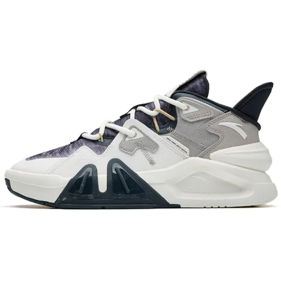 ANTA Bastard Casual Shoes Men Low-Top Koala Gray/Ivory White/Iron Man Gray