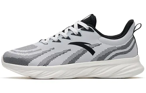 Anta Cushioning Slip Resistant Abrasion Resistant Breathable Lightweight Low top Running Shoes Men's Black Gray