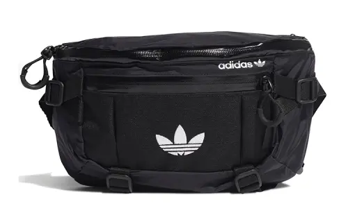 Adidas Originals Trefoil Nylon Sling Bag, Fanny Pack Regular Unisex Black