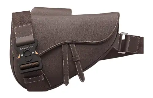 DIOR Saddle Calfskin Saddle Bag, Sling Bag, Shoulder Bag, Crossbody Bag Men's Ebony Black