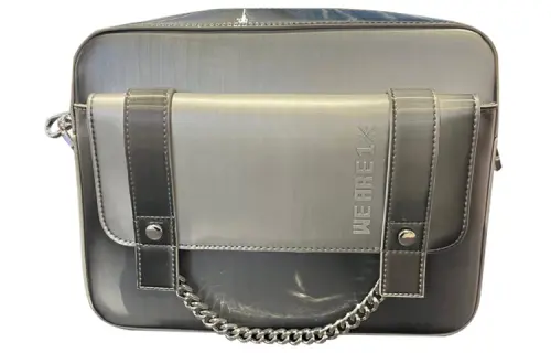Li Ning Synthetic Leather Handbag Regular Unisex Silver Gray