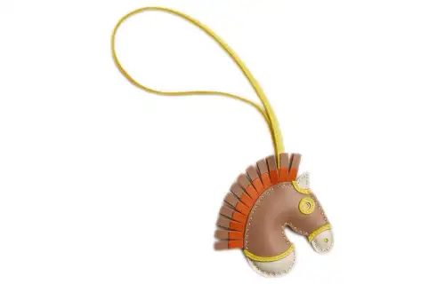 HERMES GEEGEE Sheepskin Charm Bag Accessory Women's Multicolor