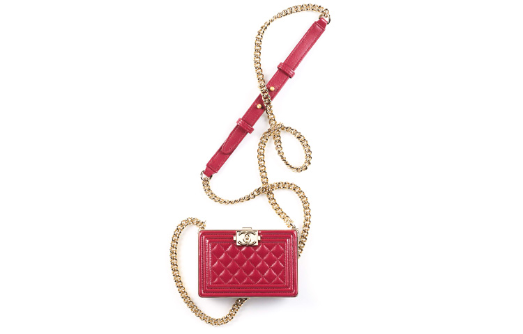 CHANEL Sheepskin Evening Bag, Crossbody Bag, Shoulder Bag Women's Burgundy