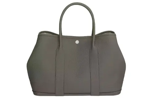 HERMES Garden Party Negonda Calfskin Handbag 36 Women's 0L Grismeyer Rain Cloud Gray
