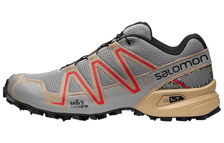 SALOMON CROSS Outdoor Shoes Unisex Low Top Gray Khaki