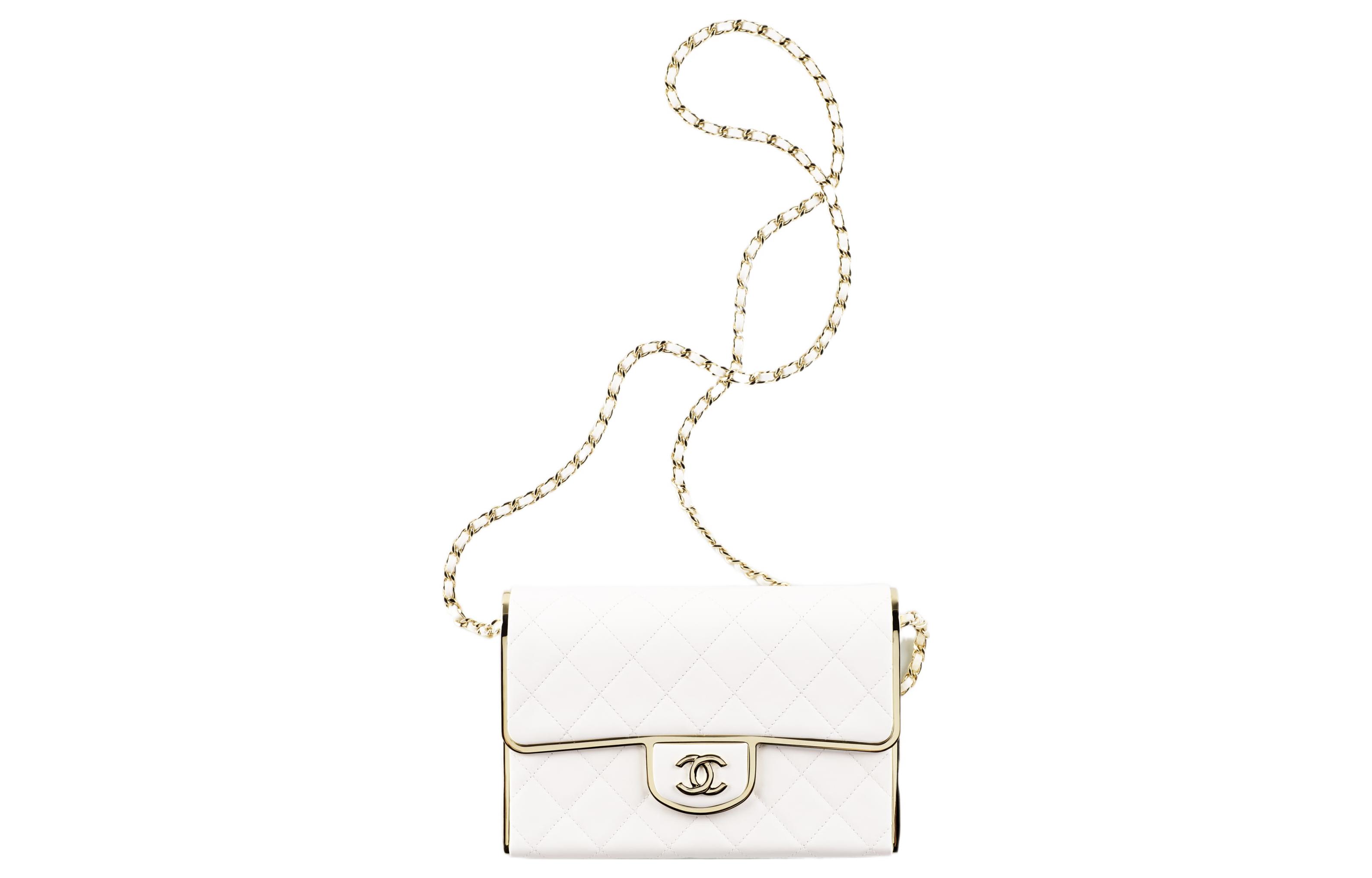 CHANEL Sheepskin Evening Bag, Shoulder Bag, Crossbody Bag Women's White
