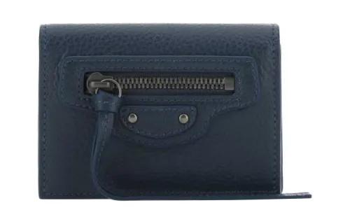 Balenciaga Leather Wallet Women's Dark Blue