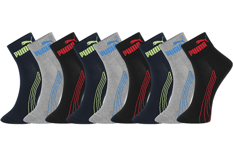 PUMA Crew Socks Men’s Combo Set 3 Pack Black/Navy Blue/Gray