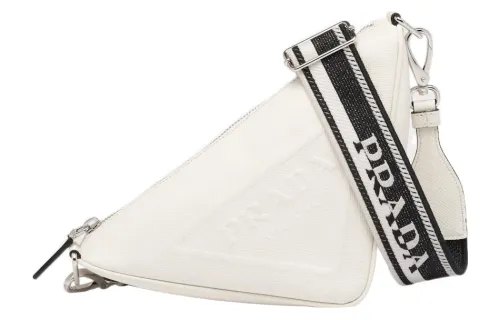 PRADA Saffiano Triangle Bag White