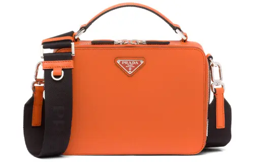 PRADA Nylon Handbag, Shoulder Bag, Crossbody Bag Men's Papaya