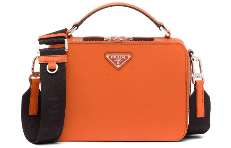 PRADA Nylon Handbag, Shoulder Bag, Crossbody Bag Men's Papaya