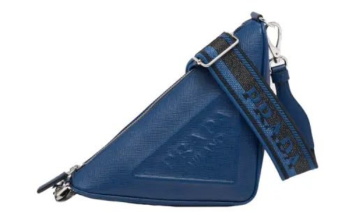 PRADA Saffiano Triangle Bag Bluette