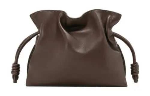 LOEWE Flamenco Clutch In Nappa Calfskin Chocolate