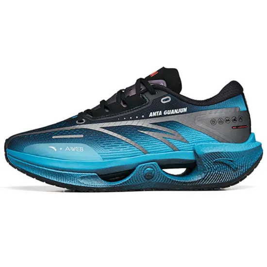 ANTA Crash Wave 1 Running Shoes Men Low Top Black/Chlorine Blue/Nano Silver