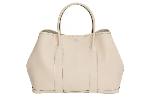 HERMES Garden Party Epsom Calfskin Handbag 36 Women's 10 Craie Milkshake White