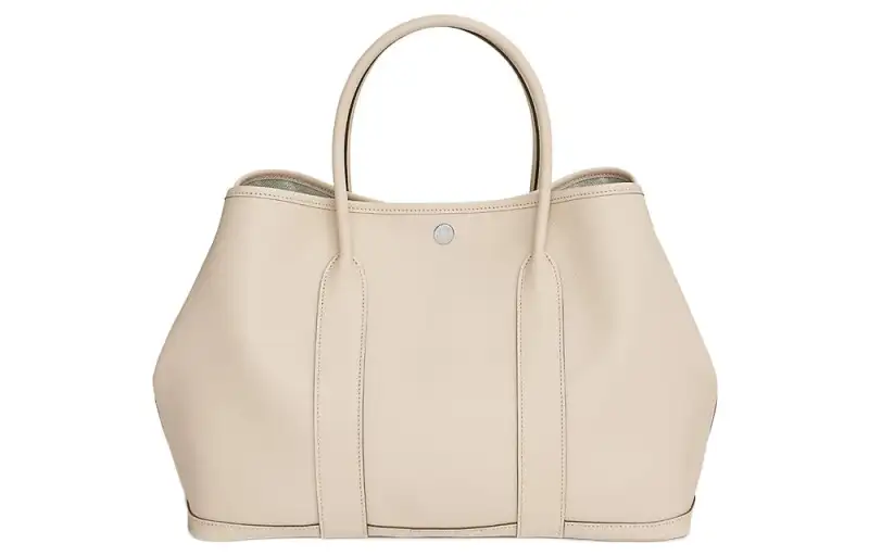 HERMES Garden Party Epsom Calfskin Handbag 36 Women's 10 Craie Milkshake White