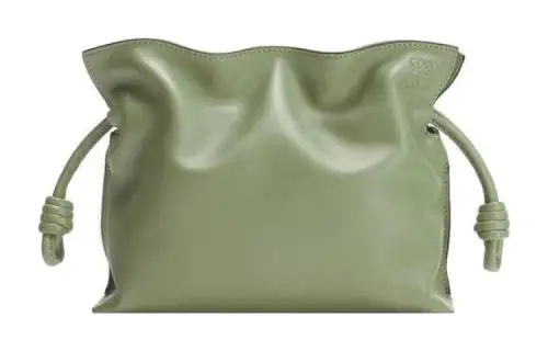 LOEWE Flamenco Nappa Calfskin One Shoulder Crossbody Clutch Medium Women's Green