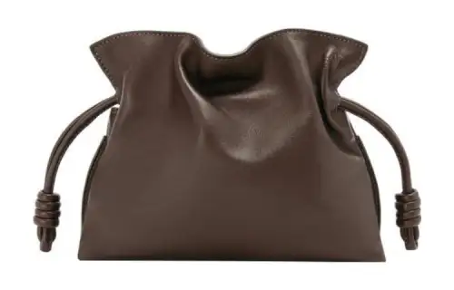 LOEWE Calfskin One Shoulder Crossbody Clutch Medium Women's Chocolate