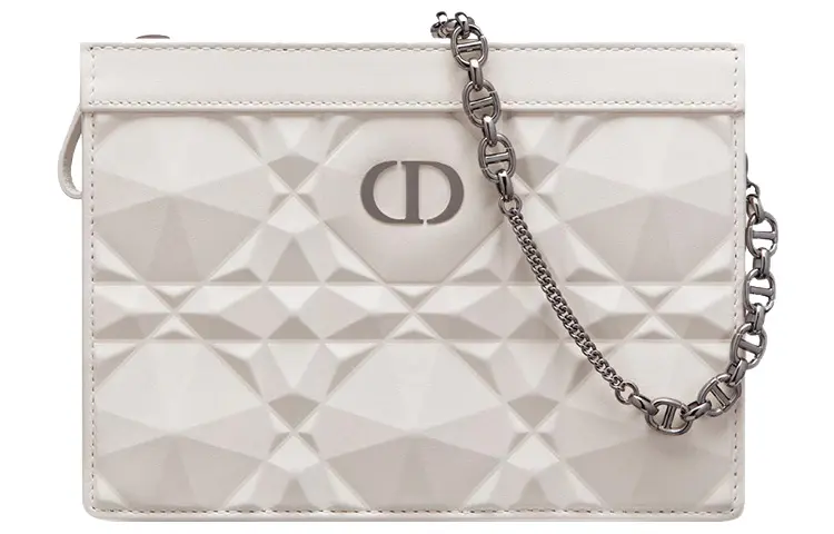 DIOR Caro Cow Leather Handheld Shoulder Bag, Crossbody Bag Women's White