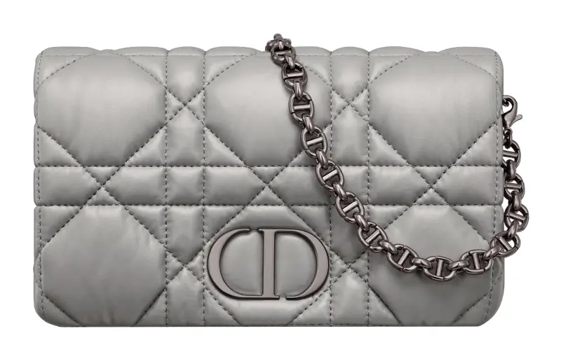 DIOR Cow Leather Shoulder Bag, Crossbody Bag Women's Gray