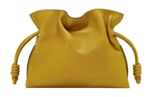 LOEWE Flamenco Nappa Calfskin One Shoulder Crossbody Clutch Mini Women's Yellow