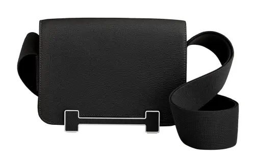 HERMES Geta Goatskin Wooden Sandal Bag Shoulder Bag Women's 89 Noir Black
