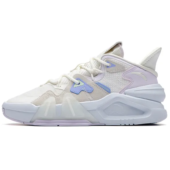 ANTA Bastard Casual Shoes Women's Low-Top Ivory White/Pool Blue/Misty Purple