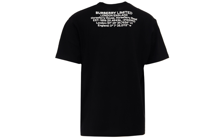 Мужская футболка Burberry Location Print Cotton Oversized T (черная) — фото 2