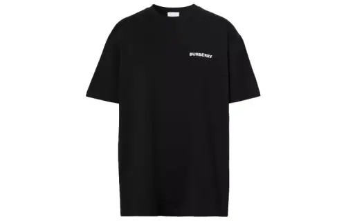 Burberry T Shirts Unisex Black Crew Neck Moderate Straight Fit