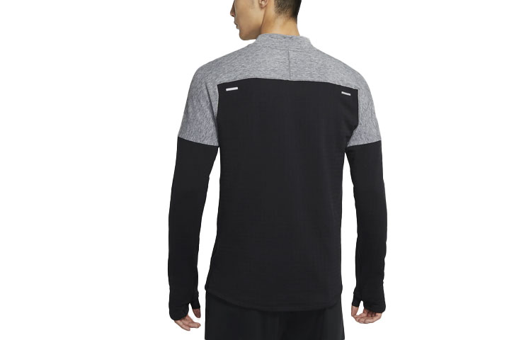 Nike Running T Shirts Men’s Black Stand Collar Moderate Straight Fit