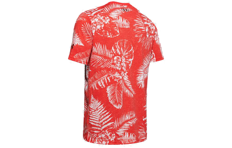Мужская футболка Under Armour Project Rock Aloha camo (красная) — фото 2