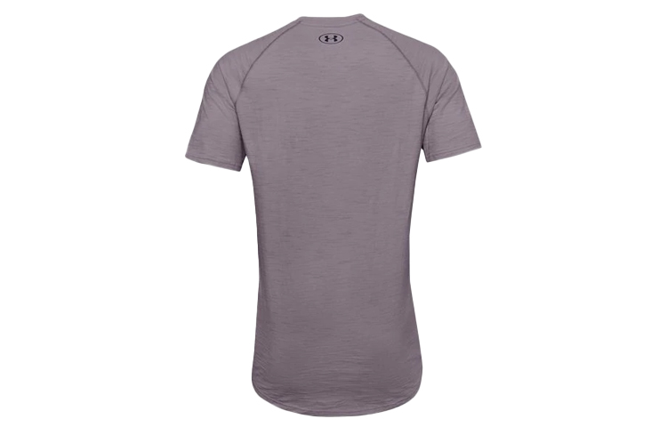 Мужская футболка Under Armour Charged Cotton (серо-фиолетовая) — фото 2