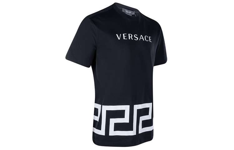 Мужская футболка Versace Logo (черная) — фото 3