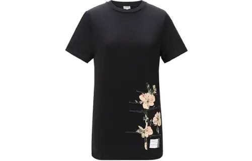 LOEWE T Shirts Men's Black Crew Neck Moderate Straight Fit