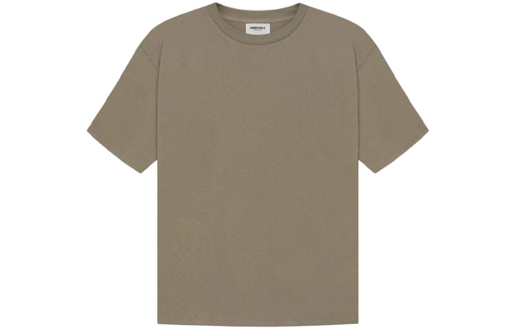 Футболка Fear of God Essentials SS21 Short Sleeve Tee Taupe LogoT (серо-коричневая) — фото 2