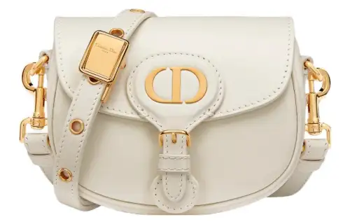 DIOR Cow Leather Clutch Handbag, Shoulder Bag, Crossbody Bag Extra Mini Women's Milk White