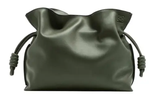 LOEWE Nappa Calfskin Lucky Bag, One Shoulder, Crossbody Clutch Medium Women's Olive Green