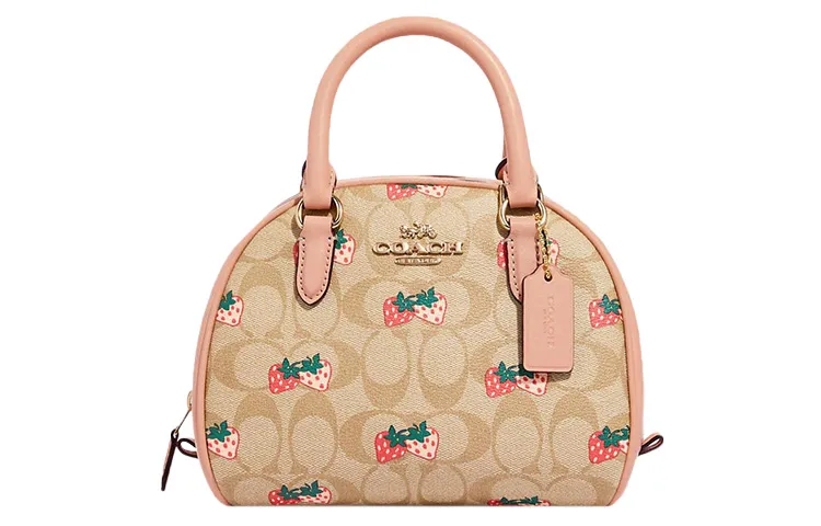 COACH Sydney Coated Canvas With Smooth Leather Half Circle Bag, Shoulder Bag, Crossbody Bag, Handbag Small Women's
