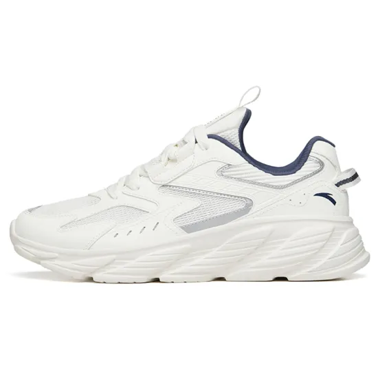 ANTA Running Collection Running Shoes Men Low-Top Ivory White/Silver/New Ink Blue