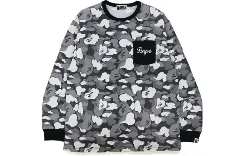 Bape Stripe Abc Camo Relaxed Fit Pocket L/S Tee