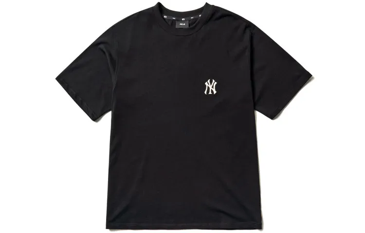 MLB Basic Logo T-Shirts Unisex Black Crew Neck Moderate Straight Fit