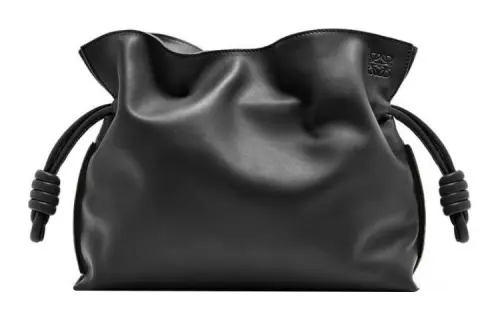 LOEWE Flamenco Nappa Calfskin Crossbody Clutch Medium Women's Black