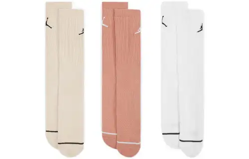 Jordan Solid color logo basketball casual sports breathable sports socks, universal, same style for men and women, pink/white/beige