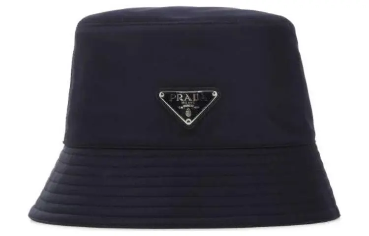 PRADA Recycled Polyamide Bucket Hats Unisex Dark Blue